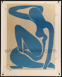 7f795 HENRI MATISSE 23x29 commercial poster 1980s cool abstract blue figure, Nu Bleu!