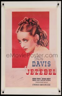 7f808 JEZEBEL 22x34 commercial poster 1983 art of sexy Bette Davis, William Wyler directed!