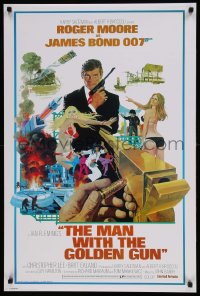 7f823 MAN WITH THE GOLDEN GUN 24x36 English commercial poster 2012 Moore as James Bond by McGinnis!