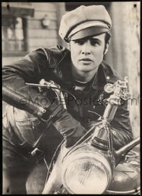 7f826 MARLON BRANDO 29x41 commercial poster 1966 image w/Triumph motorcycle from The Wild One!