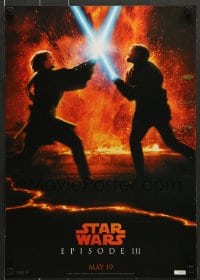 7f123 REVENGE OF THE SITH 17x24 commercial poster 2005 Star Wars Episode III, Vader, Obi Wan, lava!