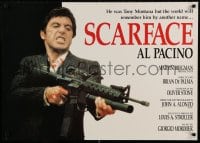 7f853 SCARFACE 24x34 Italian commercial poster 1983 Al Pacino with his little friend machine gun!
