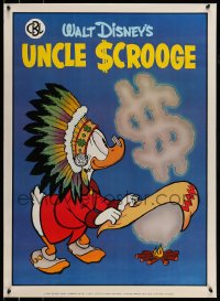 7f854 SCROOGE MCDUCK 24x33 commercial poster 1986 Disney, as Native American Indian, smoke signal!