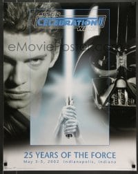 7f008 STAR WARS CELEBRATION II 22x28 commercial poster 2002 image of Anakin/Darth Vader, lightsaber