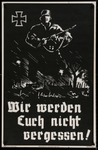 7f878 WE WILL NOT FORGET YOU 26x40 commercial poster 1968 striking artwork of a German soldier!