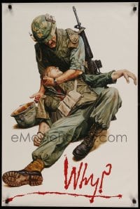 7f879 WHY 24x35 English commercial poster 1985 soldier cradling another in his arm by Simmons!