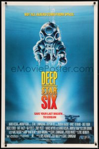 7f899 DEEP STAR SIX 27x41 video poster 1989 Taurean Blacque, not all aliens come from space!