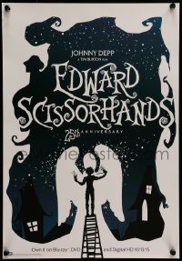7f903 EDWARD SCISSORHANDS 13x19 video poster R2015 Tim Burton classic, Johnny Depp, different art!