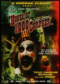 7f912 HOUSE OF 1000 CORPSES 17x23 English video poster 2003 Rob Zombie directed, creepy horror image