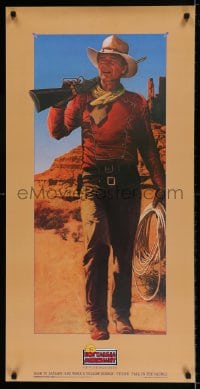 7f925 NOSTALGIA MERCHANT 20x40 video poster 1986 Rodriguez art of The Duke, John Wayne!
