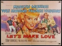7f994 LET'S MAKE LOVE 27x36 English REPRO poster 1980s super sexy Marilyn Monroe & Yves Montand!