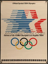 7f581 1984 SUMMER OLYMPICS 22x29 special 1983 Games of the XXIII Olympiad, cool Olympics art!