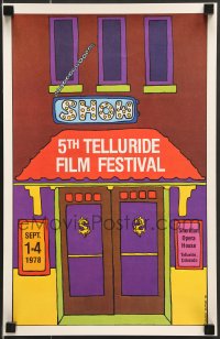 7f404 5TH TELLURIDE FILM FESTIVAL 11x17 film festival poster 1978 theater marquee by Brittain!
