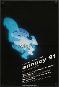 7f406 ANNECY 16x24 French film festival poster 1991 great different art and design!