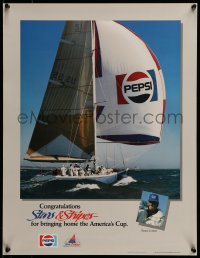 7f621 CONGRATULATIONS STARS & STRIPES 17x22 special 1987 great image of the racing sailboat!