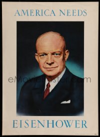 7f198 DWIGHT D. EISENHOWER 14x20 political campaign 1952 America needs the general as President!