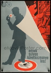 7f638 ENNEK SULYOS KOVETKEZMENYA LESZ 19x27 Hungarian special 1968 Jozsef Bottlik artwork!