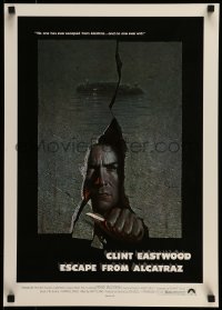 7f639 ESCAPE FROM ALCATRAZ 17x24 special 1979 cool artwork of Clint Eastwood busting out by Lettick