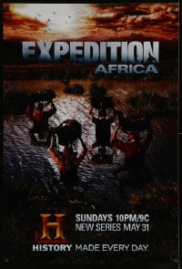 7f453 EXPEDITION AFRICA tv poster 2009 Mireya Mayor, Pasquale Scaturro, cast wading through river!