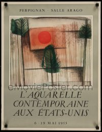 7f550 L'AQUARELLE CONTEMPORAINE AUX ETATS-UNIS 20x26 French museum/art exhibition 1955 art by Kawa!
