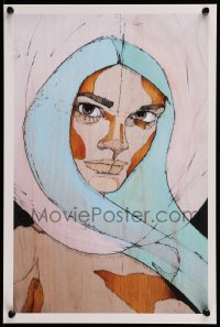 7f382 MARY SPRING 12x18 art print 2010 wonderful close-up artwork of woman with head covered!