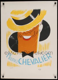 7f327 MAURICE CHEVALIER signed #20/250 22x30 art print 1936 trademark hat & smile by Charles Kiffer