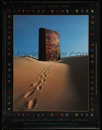 7f700 NATIONAL BOOK WEEK 17x22 special 1996 great images of tracks in sand, includes letter!