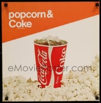 7f483 POPCORN & COKE 17x17 advertising poster 1960s cool image of the ice cold beverage!