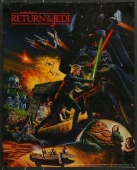 7f166 RETURN OF THE JEDI 2-sided 18x22 special 1983 Keely art of Luke vs Vader battle, Hi-C promo!