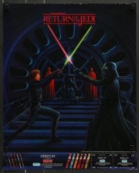 7f167 RETURN OF THE JEDI 2-sided 18x22 special 1983 Luke vs. Darth Vader, Oral-B promo!