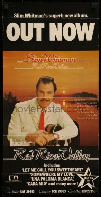 7f526 SLIM WHITMAN 12x24 music poster 1976 portrait of the country singer, Red River Valley!