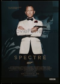7f980 SPECTRE advance mini poster 2015 cool image of Daniel Craig as James Bond 007 with gun!