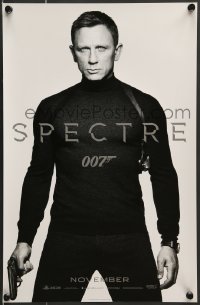 7f981 SPECTRE teaser mini poster 2015 cool image of Daniel Craig as James Bond 007 with gun!