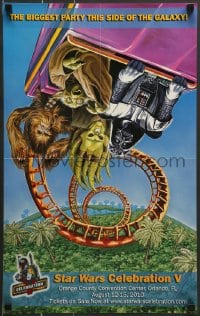 7f016 STAR WARS CELEBRATION V 15x24 special 2010 Randy Martinez, Vader art, Yoda on roller coaster!