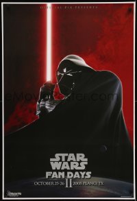 7f182 STAR WARS FAN DAYS II 27x40 special 2008 image of Darth Vader with signature red lightsaber!