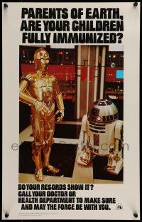 7f183 STAR WARS HEALTH DEPARTMENT POSTER 14x22 special 1979 C3P0 & R2D2, do your records show it?