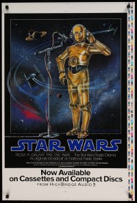 7f028 STAR WARS RADIO DRAMA printer's test music poster 1993 cool art of C-3PO by Celia Strain!
