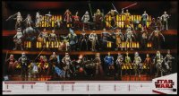 7f039 STAR WARS: THE CLONE WARS 2-sided 16x30 advertising poster 2009 many Hasbro figurines!
