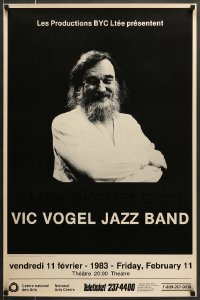 7f529 VIC VOGEL JAZZ BAND 23x35 Canadian music poster 1983 great close-up image of the musician!