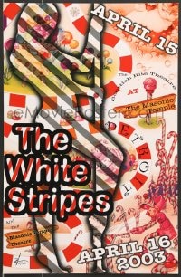 7f357 WHITE STRIPES signed #15/100 11x17 art print 2003 by artist Anthony Herrera!