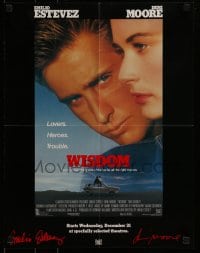 7f984 WISDOM mini poster 1986 Demi Moore & Emilio Estevez are in love & rob banks!