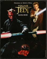 7f489 YOUNG JEDI 22x28 advertising poster 1999 Darth Maul and Obi Wan with lightsabers!