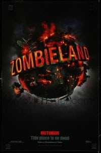 7f986 ZOMBIELAND teaser mini poster 2009 this place is so dead, wild image of Earth!