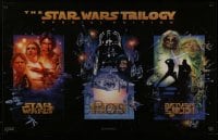 7f062 STAR WARS TRILOGY horizontal 16x26 video poster 1997 Empire Strikes Back, Return of the Jedi!