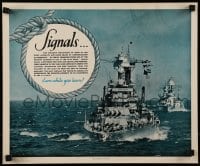 7f223 SIGNALS 14x17 WWII war poster 1940 join the Navy & earn while you learn a useful trade!