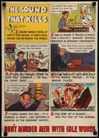 7f224 SOUND THAT KILLS 14x20 WWII war poster 1942 a friendly remark with idle words can murder men