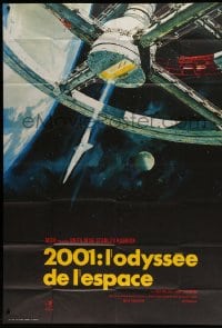 7g713 2001: A SPACE ODYSSEY French 1p R1970s Stanley Kubrick, Bob McCall art of space wheel!