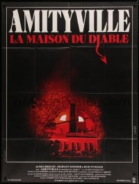 7g723 AMITYVILLE HORROR French 1p 1979 great image of haunted house, for God's sake get out!