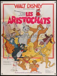 7g726 ARISTOCATS French 1p R1970s Walt Disney feline jazz musical cartoon, great colorful image!