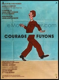 7g778 COURAGE FUYONS French 1p 1979 Jean Rochefort, cool Savignac art of man split in two!